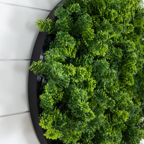 20” UV Resistant Irish Green Meadow Artificial Living Wall Art Panel in Black Aluminum Frame - Che Cose Belle