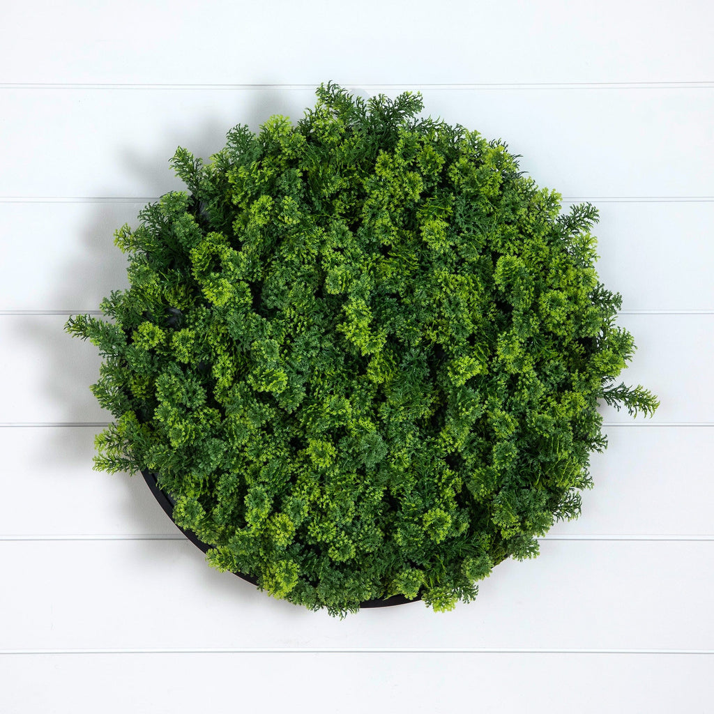 20” UV Resistant Irish Green Meadow Artificial Living Wall Art Panel in Black Aluminum Frame - Che Cose Belle