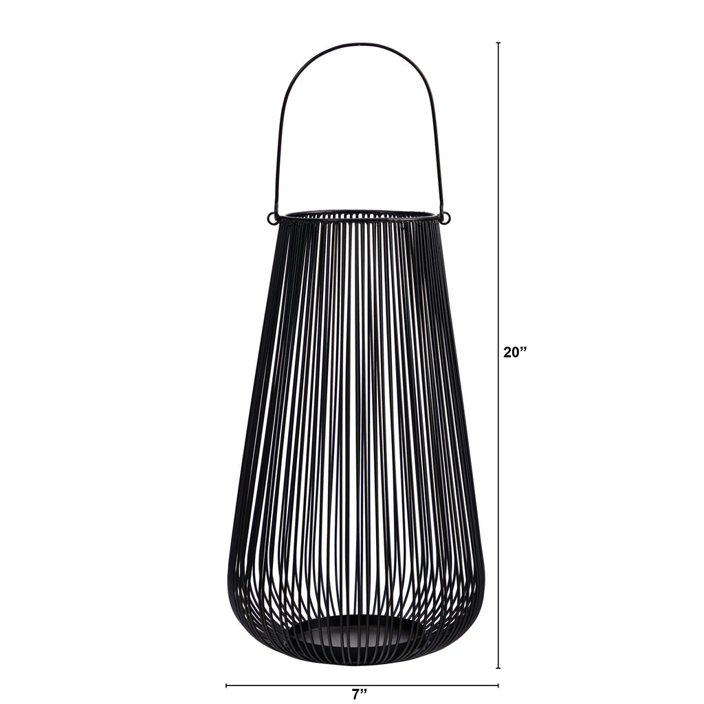 20” Vintage Black Metal Wire Votive Tea Lantern Candle Holder - Che Cose Belle