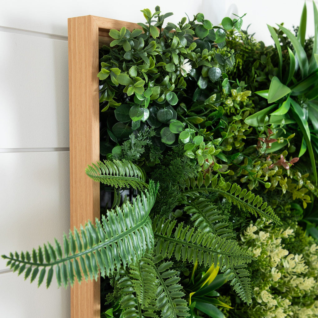20” x 20” UV Resistant Queensland Rainforest Artificial Living Wall Art Panel in Light Wood - Che Cose Belle