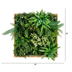 20” x 20” UV Resistant Queensland Rainforest Artificial Living Wall Art Panel in Light Wood - Che Cose Belle