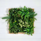 20” x 20” UV Resistant Queensland Rainforest Artificial Living Wall Art Panel in Light Wood - Che Cose Belle