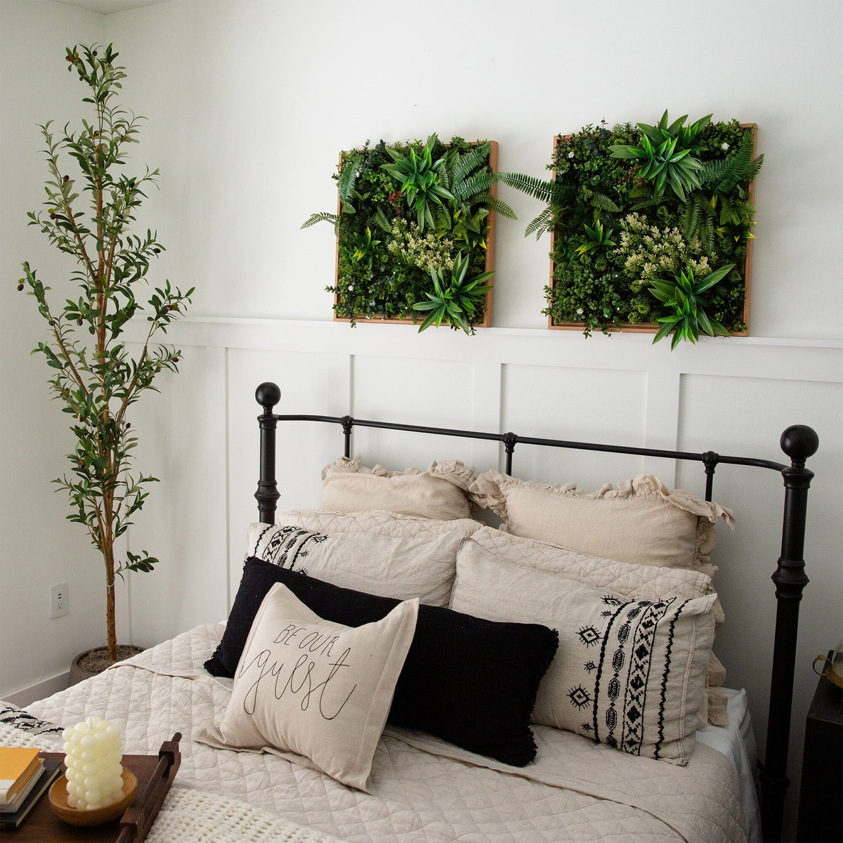 20” x 20” UV Resistant Queensland Rainforest Artificial Living Wall Art Panel in Light Wood - Che Cose Belle