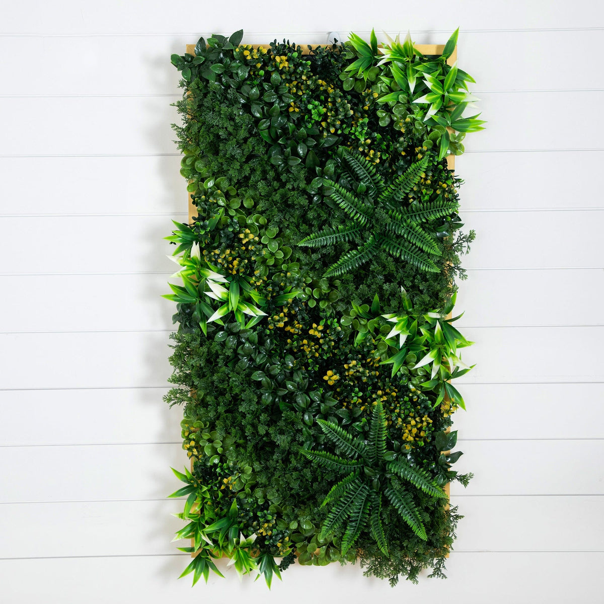 20” x 40” UV Resistant Hawaiian Islands Artificial Living Wall Art Panel in Light Wood-Like - Che Cose Belle