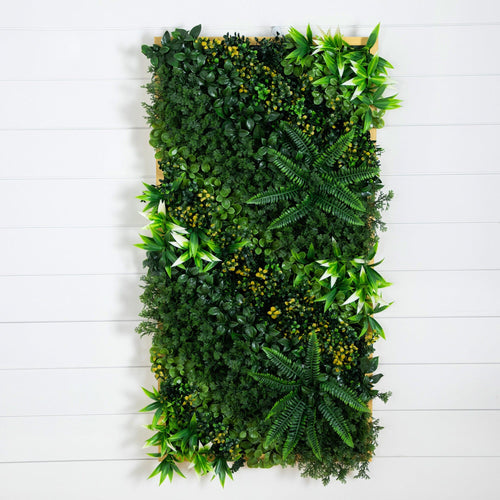 20” x 40” UV Resistant Hawaiian Islands Artificial Living Wall Art Panel in Light Wood-Like - Che Cose Belle