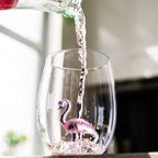 3D Flamingo Stemless Wine Glasses
