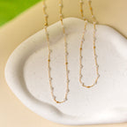 Margarita Chains - Green Onyx, Moonstone, Coral
