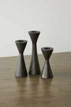 Geo Tealight Wooden Candle Holder White, Black, Natural