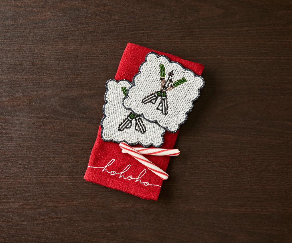 Handmade Beaded Holiday Coaster – Christmas Table Decor by Payton James