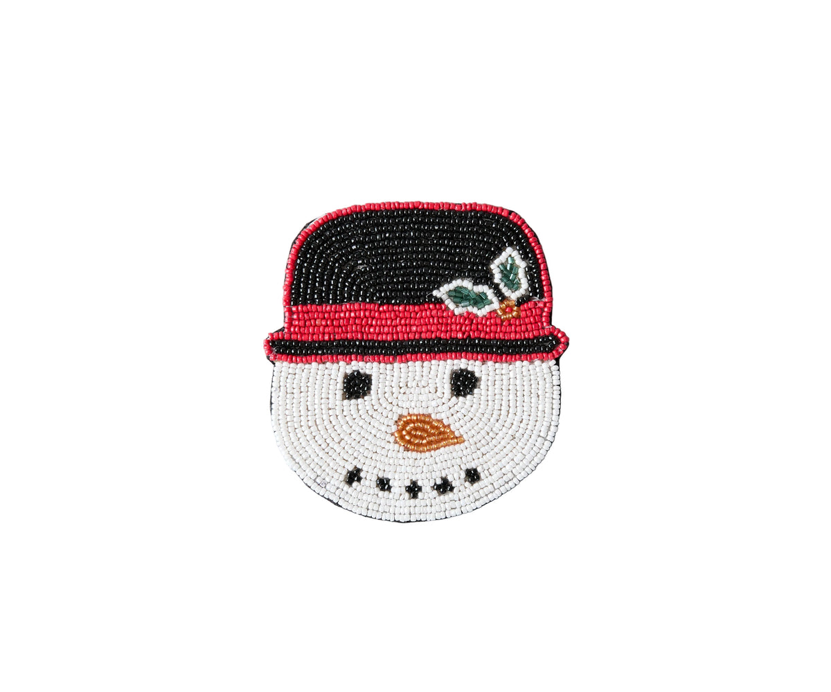 Handcrafted Snowman Beaded Coasters
