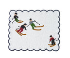 Winter Skier Christmas placemats Set – Snowy Mountain Dining Table Decor – Winter Wonderland Table Setting