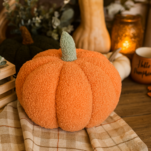 Plush Pumpkin Throw Pillow Decorative Fall Pillow Soft Cuddle Pumpkin Decor