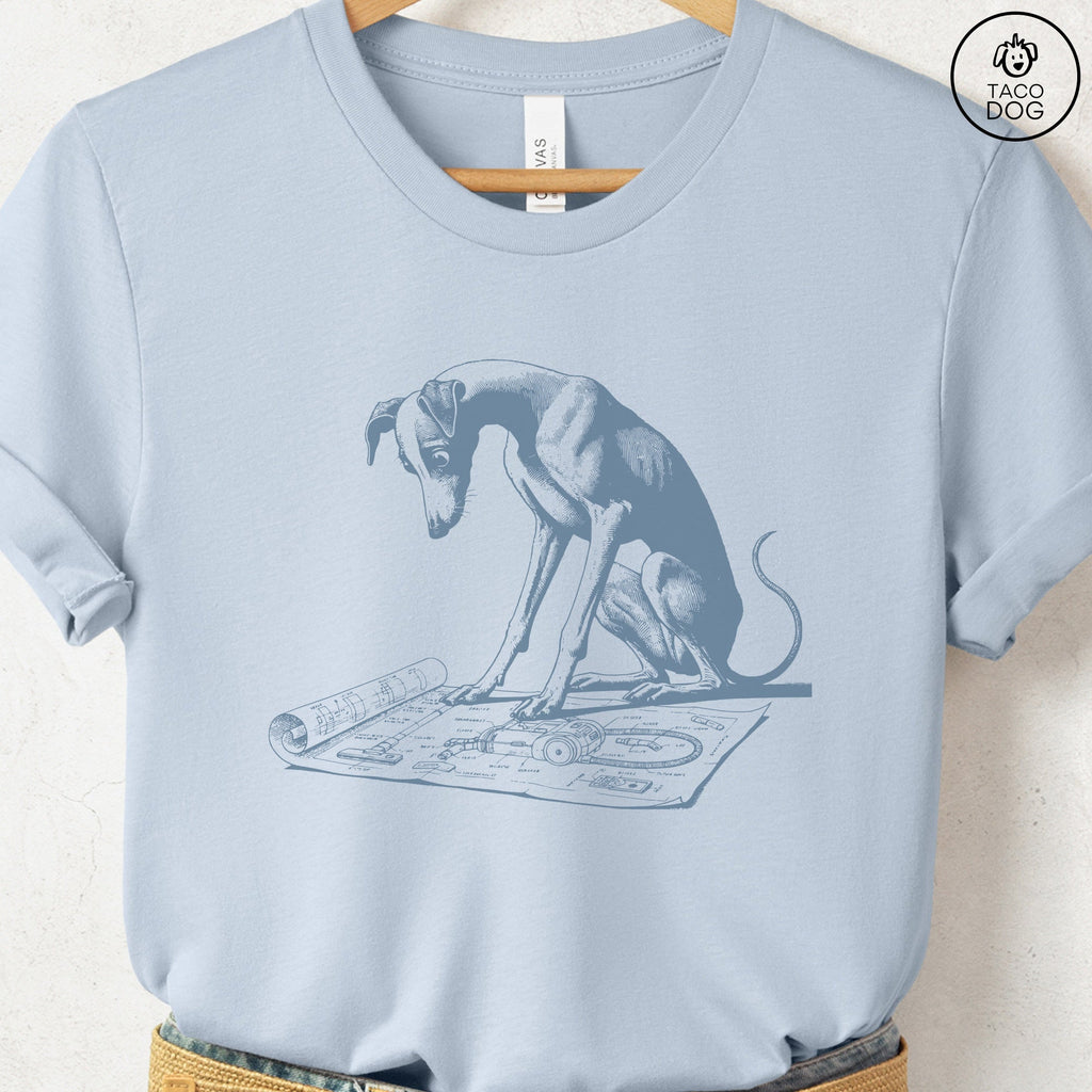 Italian Greyhound Whippet Iggy Vacuum Blueprint T-Shirt - Che Cose Belle