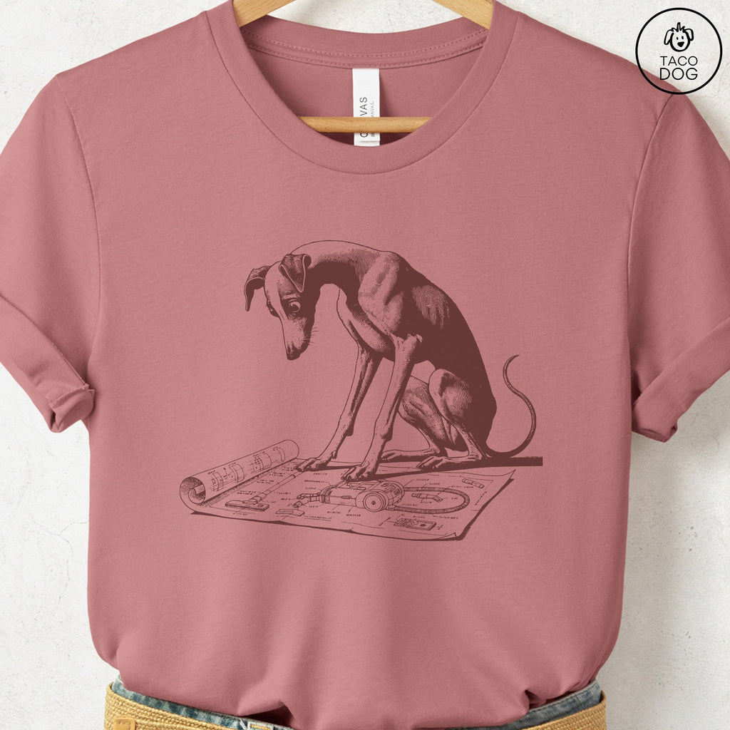 Italian Greyhound Whippet Iggy Vacuum Blueprint T-Shirt - Che Cose Belle