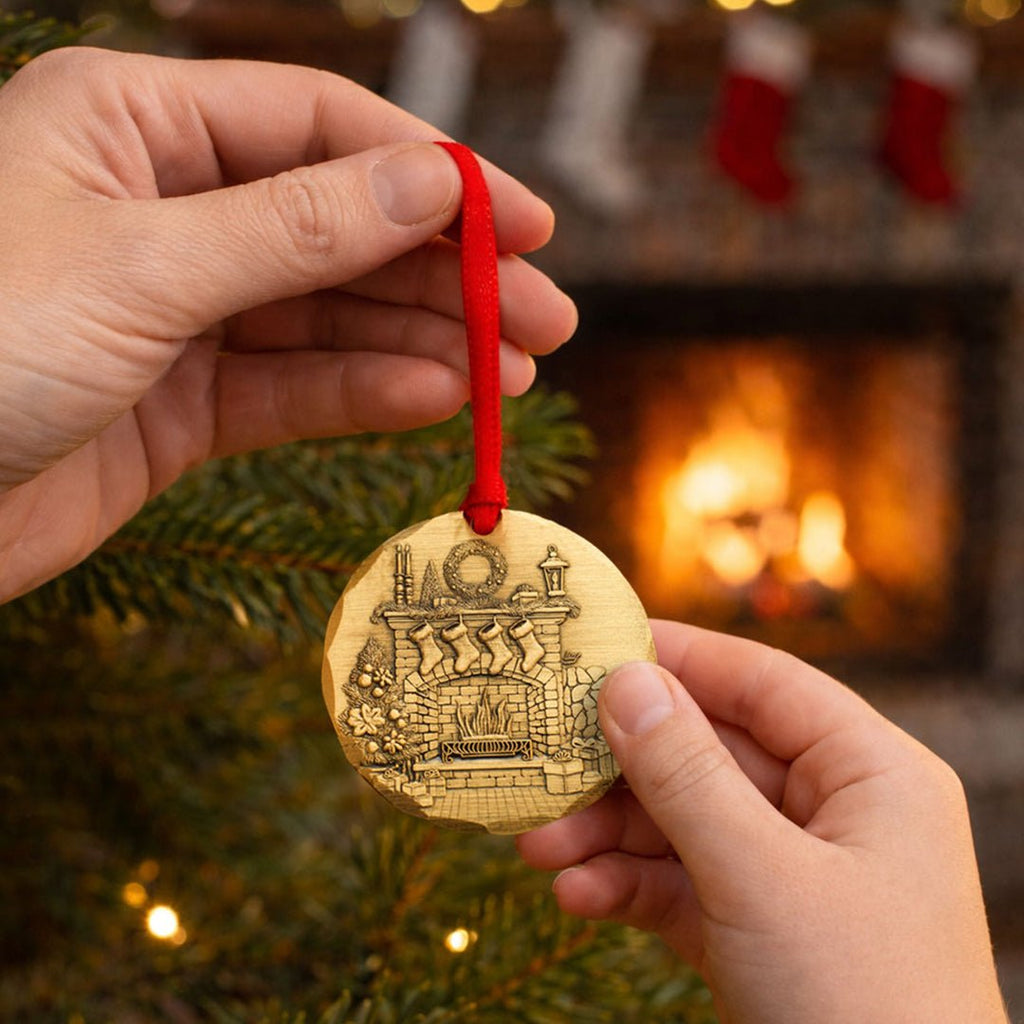 2026 Annual Ornament- Cozy Christmas Hearth (Bronze) - Che Cose Belle