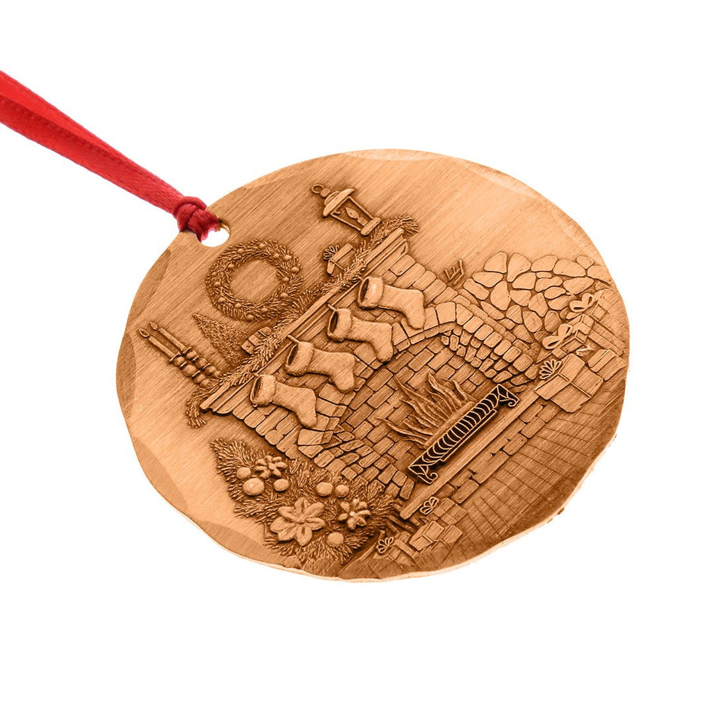 2026 Annual Ornament- Cozy Christmas Hearth (Copper) - Che Cose Belle