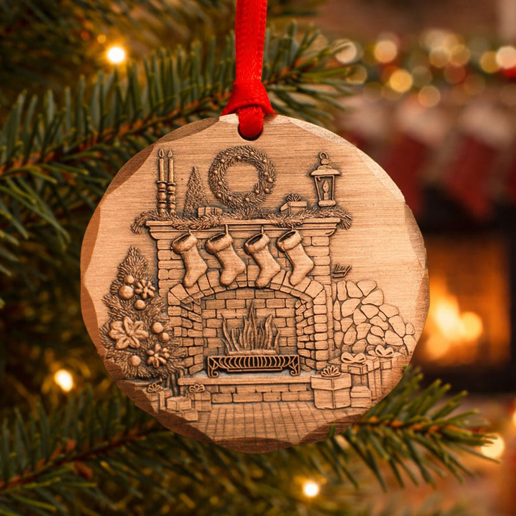 2026 Annual Ornament- Cozy Christmas Hearth (Copper) - Che Cose Belle