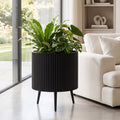 20-Inch Raised Metal Planter with Stand and Drainage Holes