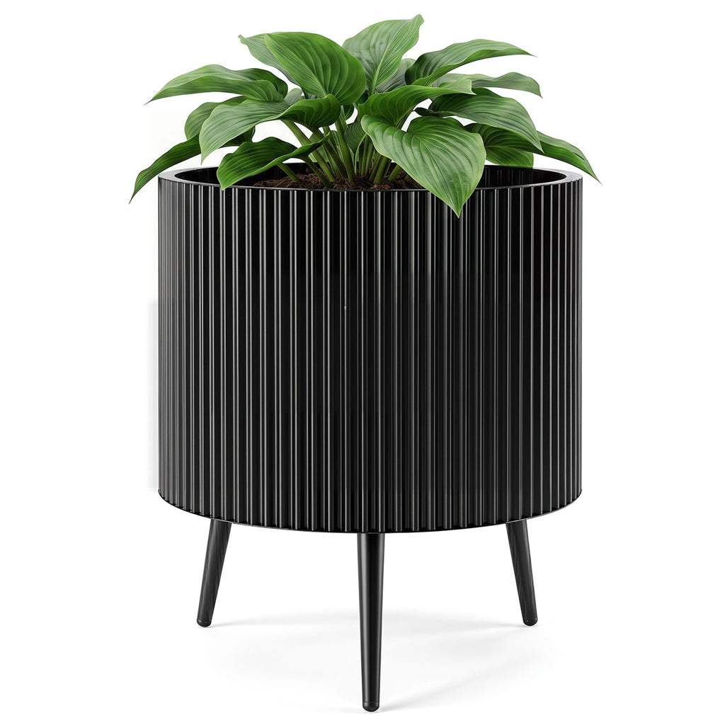 20-Inch Raised Metal Planter with Stand and Drainage Holes