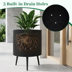20-Inch Raised Metal Planter with Stand and Drainage Holes
