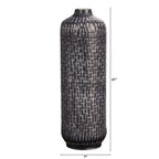 21” Embossed Metal Cylinder Vase - Che Cose Belle