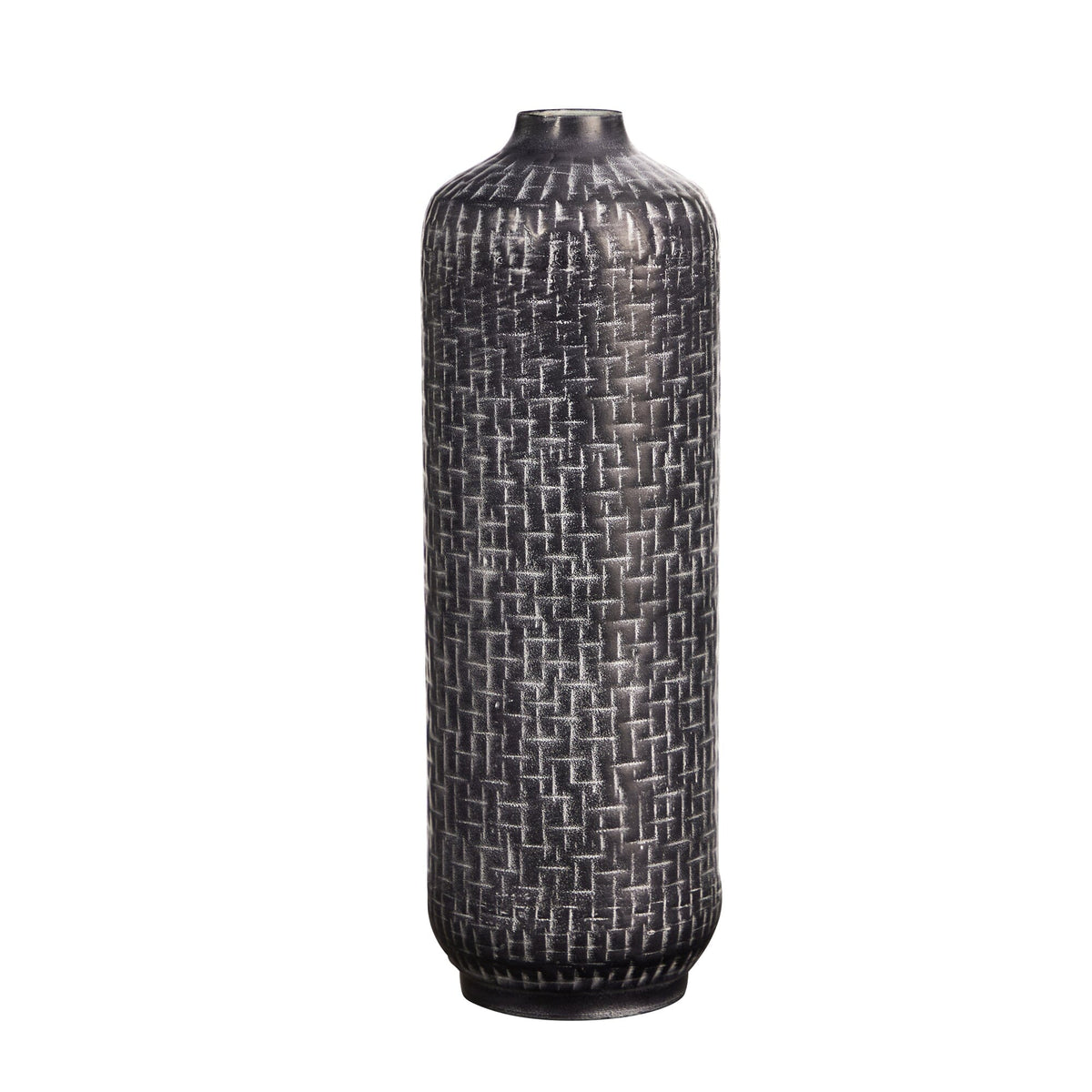 21” Embossed Metal Cylinder Vase - Che Cose Belle