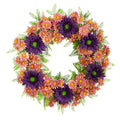 21” Mixed Daisy Artificial Wreath - Che Cose Belle