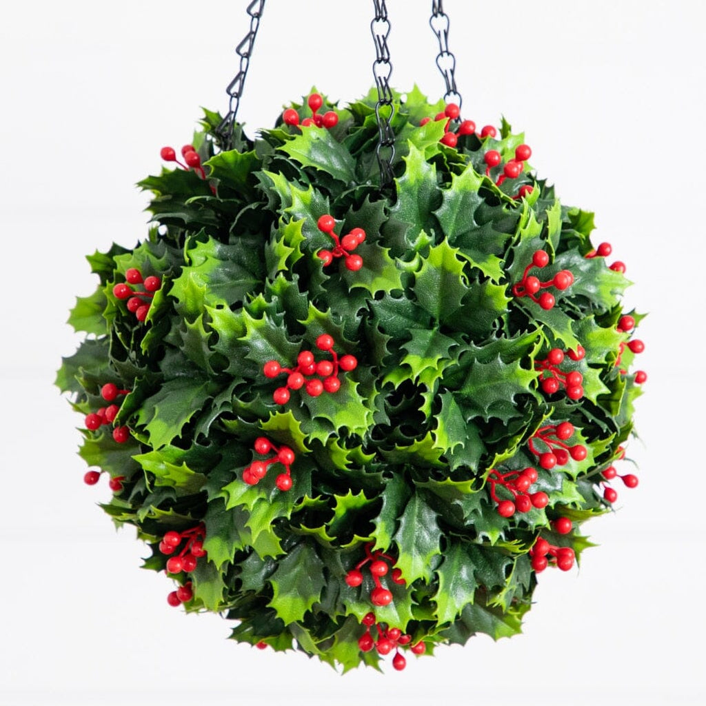 21” UV Resistant Artificial Holly Berry Christmas Hanging Ball (Indoor/Outdoor) - Che Cose Belle