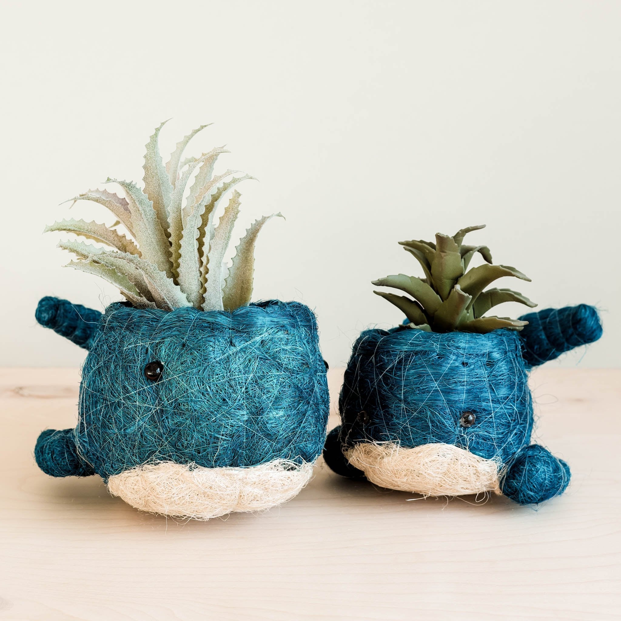 Wicker Whale Planter - Coco Planter