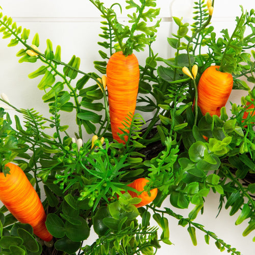 22" Artificial Easter Fern and Carrots Wreath - Che Cose Belle