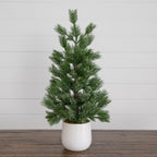 22” Artificial Frosted Christmas Tree in White Ceramic Planter - Che Cose Belle