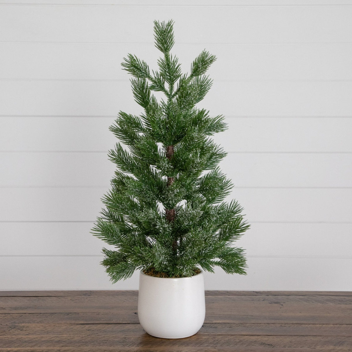 22” Artificial Frosted Christmas Tree in White Ceramic Planter - Che Cose Belle