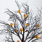 22" Pre-Lit Artificial Halloween Brown Twig Tree with 12 Orange LED Pumpkin Shaped Lights - Che Cose Belle