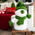 22” UV Resistant Artificial Christmas Grass Garden Plush Topiary Snowman (Indoor/Outdoor) - Che Cose Belle