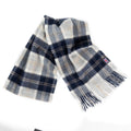 Prince of Scots Heritage Plaid Fringed Merino Wool Scarf - Sterling Silver