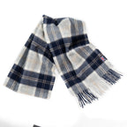 Prince of Scots Heritage Plaid Fringed Merino Wool Scarf - Sterling Silver