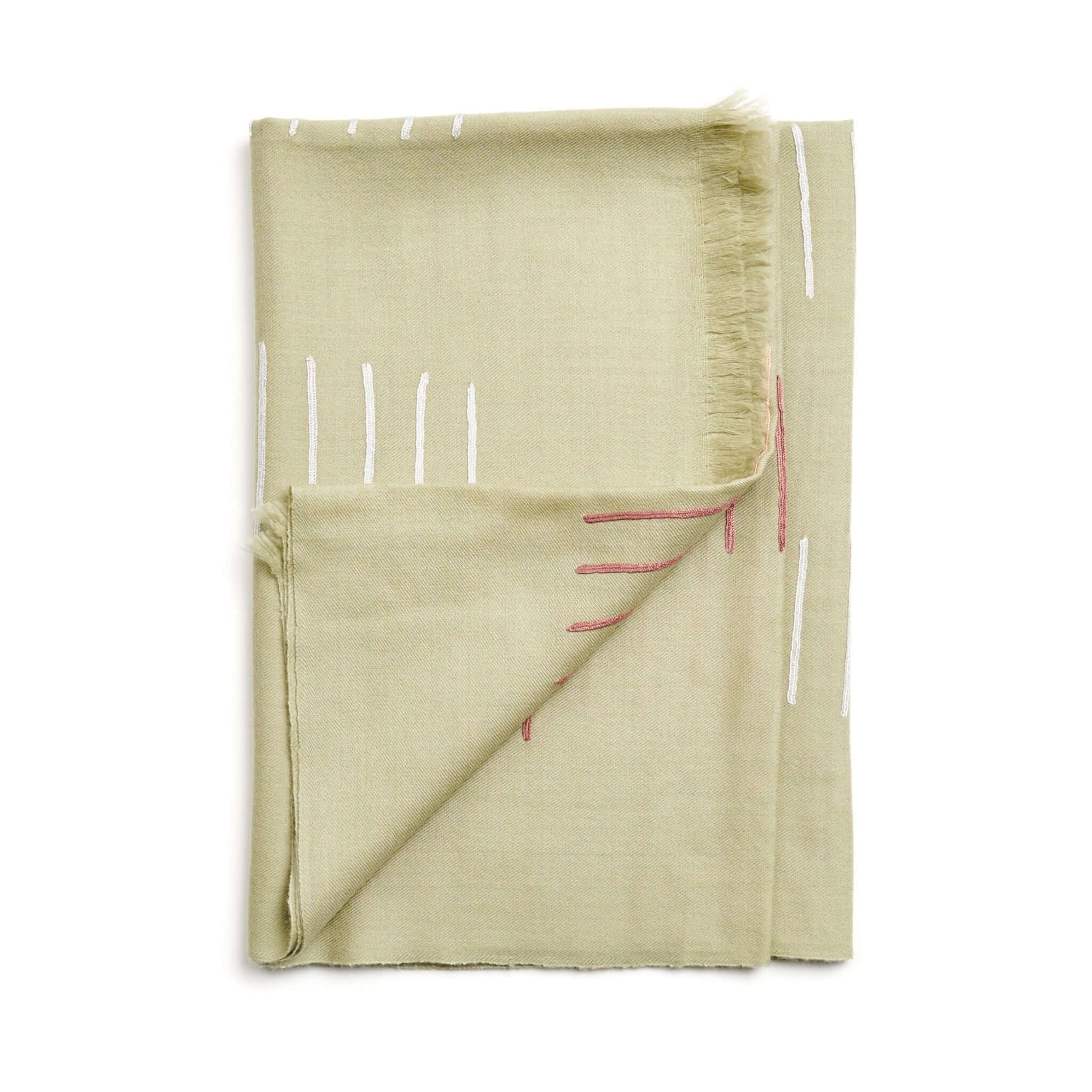 Maple Beige Handwoven Hand Embroidered Classic Scarf