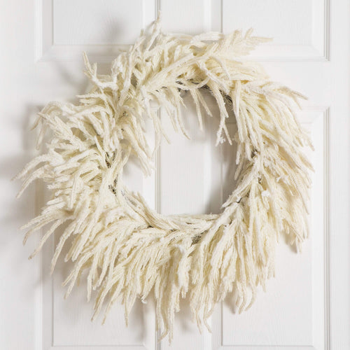 24" Artificia Real Touch White Norfolk Island Pine Wreath with Natural Look - Che Cose Belle