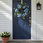 24” Artificial Blue Hydrangea Wreath - Che Cose Belle