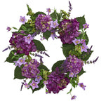 24” Artificial Hydrangea Wreath - Che Cose Belle