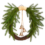 24” Holiday Christmas Pine and Bells Wreath - Che Cose Belle
