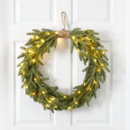 24" Holiday Christmas Pre-Lit Cascading Pine Wreath - Che Cose Belle