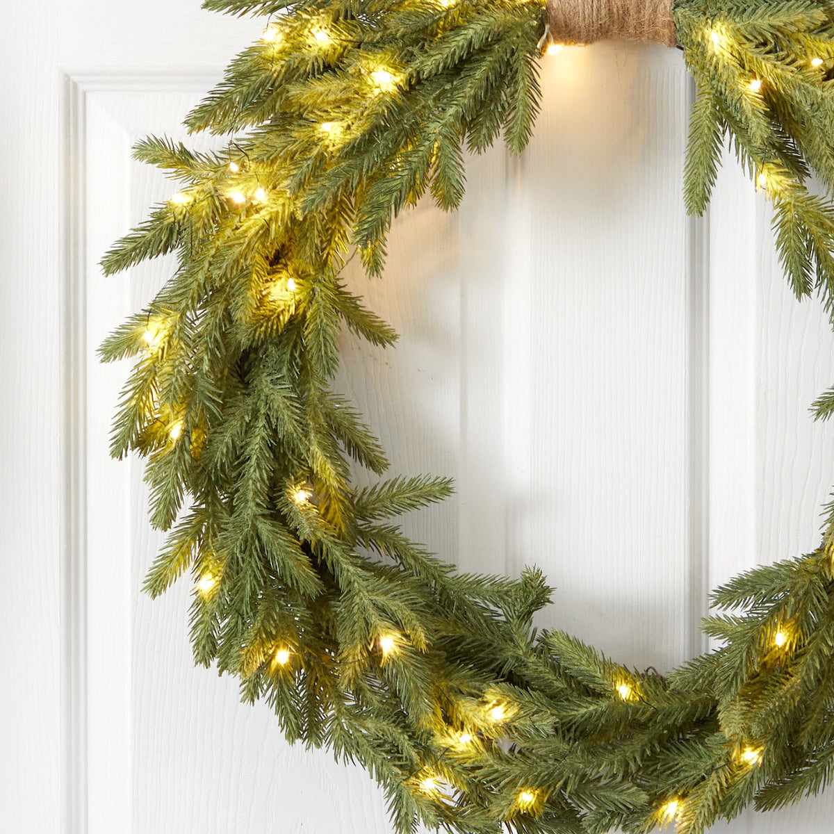 24" Holiday Christmas Pre-Lit Cascading Pine Wreath - Che Cose Belle