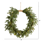 24" Holiday Christmas Pre-Lit Cascading Pine Wreath - Che Cose Belle