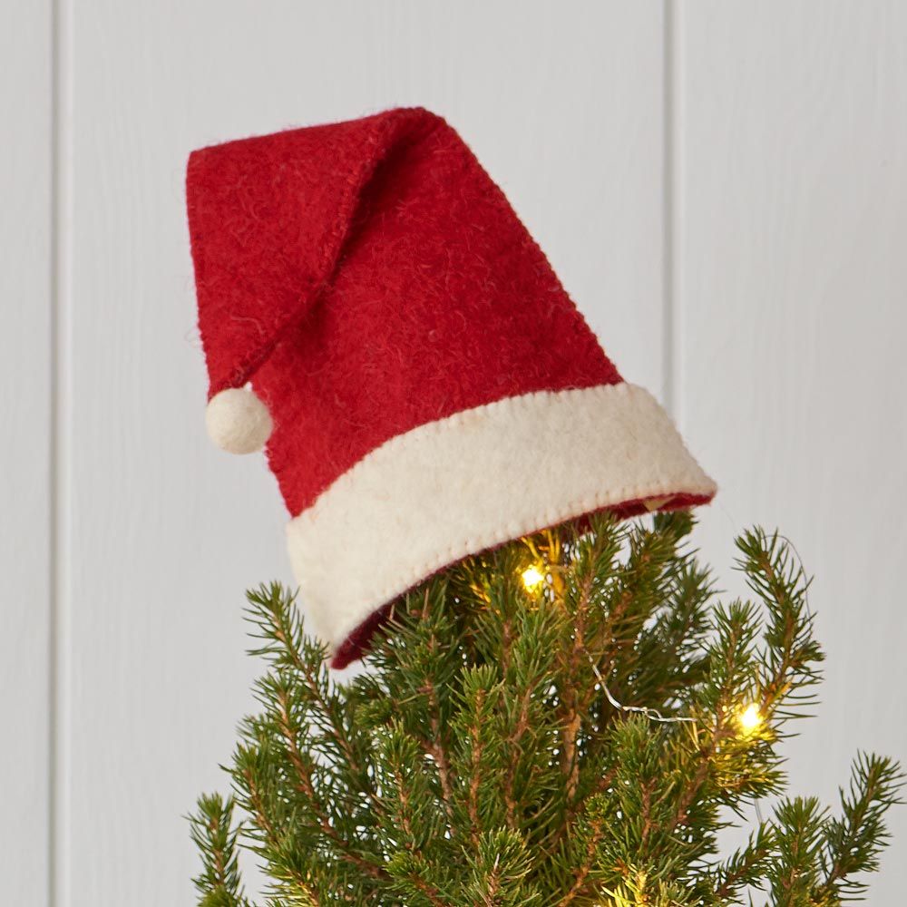 24 Piece Set- Iconic Christmas Mini Tabletop Tree Set- Hand Felted Wool Arcadia Home - Che Cose Belle