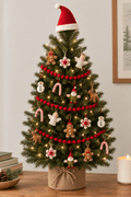 24 Piece Set- Iconic Christmas Mini Tabletop Tree Set- Hand Felted Wool Arcadia Home - Che Cose Belle