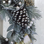 24" Silver & Gold Frosted Fir Wreath - Che Cose Belle