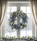 24" Silver & Gold Frosted Fir Wreath - Che Cose Belle