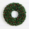 24” UV Resistant Artificial Holly Berry Christmas Wreath (Indoor/Outdoor) - Che Cose Belle