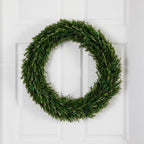 24” UV Resistant Rosemary Artificial Wreath (Indoor/Outdoor) - Che Cose Belle